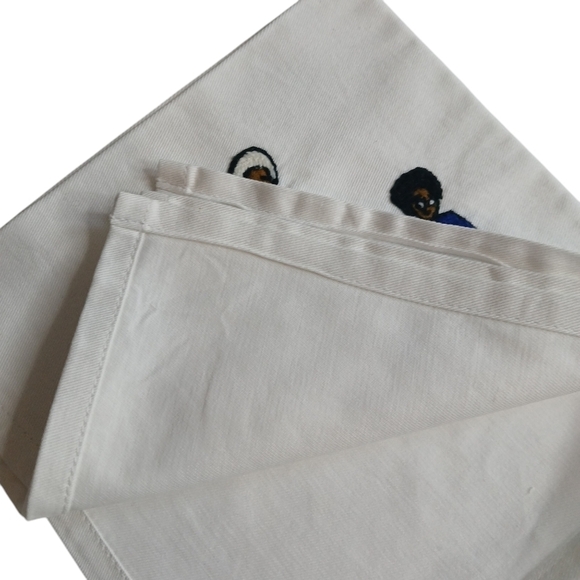 Vintage Handmade Napkin Set of 3 Native Folk Art - Embroidered Cotton Fabric - Picture 6 of 9